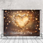 Aperturee - Warm Heart Light Bokeh Photo Valentines Day Backdrop